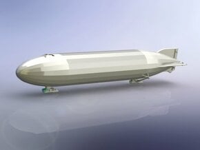 German Airship WW I P-Class Zeppelin 1/900 in White Natural Versatile Plastic