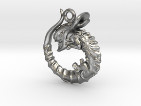 Alien pendant in Natural Silver