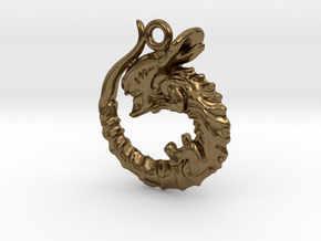 Alien pendant in Natural Bronze