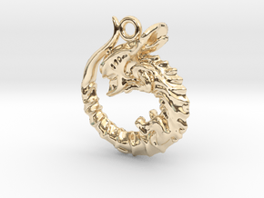 Alien pendant in 14k Gold Plated Brass