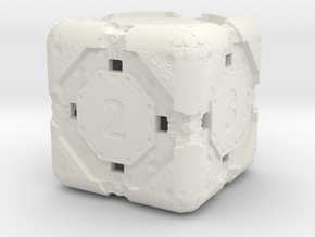 High-Detail Heavy Sci-Fi Dice D6 in White Natural Versatile Plastic: d6