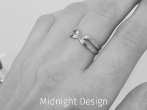 Ring "Across" Size 9 (18,9mm) in Rhodium Plated Brass