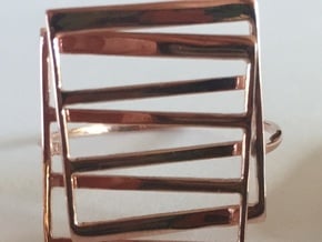 Meet: Intersecting Planes Ring in 14k Rose Gold Plated Brass: 7 / 54