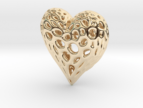 Organic Heart Necklace in 14k Gold Plated Brass
