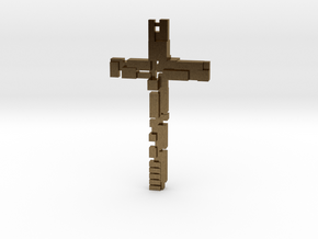 Cross with dimensions in Natural Bronze