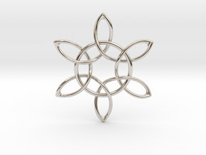 Floral Pendant in Rhodium Plated Brass