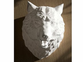 Angry Wolf Wall Mount in White Natural Versatile Plastic