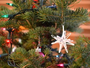 Starburst Ornament in White Natural Versatile Plastic