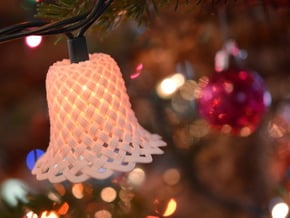 Woven Chistmas Light Bell in White Natural Versatile Plastic
