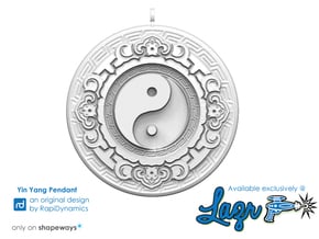 Yin Yang Pendant in White Processed Versatile Plastic