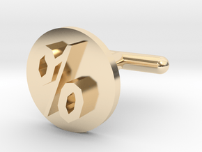 Percentage Symbol Cufflink  in 14k Gold Plated Brass