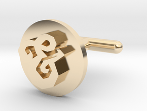 Cufflink - & in 14k Gold Plated Brass