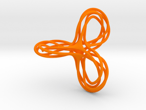 Tri-Moebius Knot in Orange Processed Versatile Plastic
