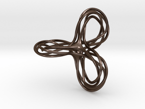 Tri-Moebius Knot in Polished Bronze Steel