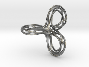 Tri-Moebius Knot in Polished Silver (Interlocking Parts)