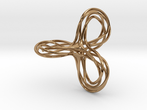 Tri-Moebius Knot in Polished Brass (Interlocking Parts)