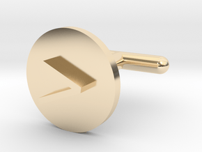 Cufflink - Greater Than Symbol in 14k Gold Plated Brass