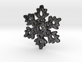 Snowflake Pendant in Polished and Bronzed Black Steel
