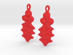 Holly Earring Dangles (pair) in Red Processed Versatile Plastic