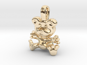 Bear Hug Pendant in 14k Gold Plated Brass