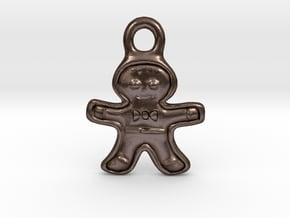 Gingerbread Man Pendant in Polished Bronze Steel