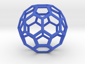 1 Inch Soccer Ball Wireframe in Blue Processed Versatile Plastic