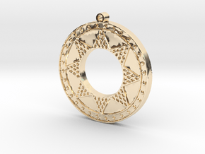 Ancient Sun (solid, raised design) in 14K Yellow Gold