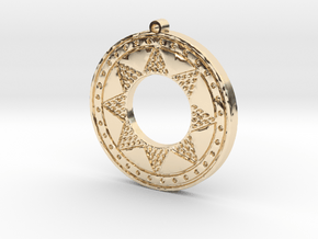 Ancient Sun (solid, incised design) in 14K Yellow Gold