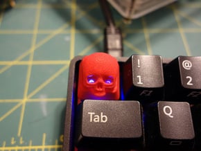 Cherry MX Skull Keycap in Red Processed Versatile Plastic