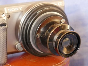 Leica adapter for Wollensak Cine-Velostigmat lens in Black Natural Versatile Plastic