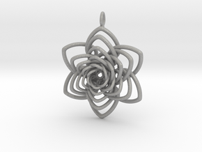 Heart Petals 6 Points Spiral - 5cm - wLoopet in Aluminum