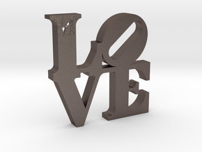 LOVE Sculpture  in Polished Bronzed Silver Steel