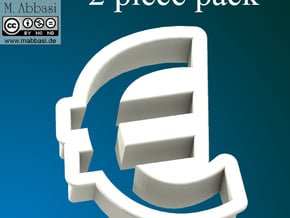 Cookie cutter (2 p.) - Euro Symbol in White Natural Versatile Plastic