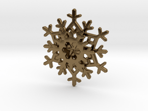 Layered Snowflake Pendant in Polished Bronze