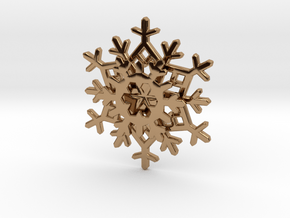 Layered Snowflake Pendant in Polished Brass