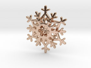 Layered Snowflake Pendant in 14k Rose Gold Plated Brass