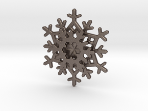 Layered Snowflake Pendant in Polished Bronzed Silver Steel