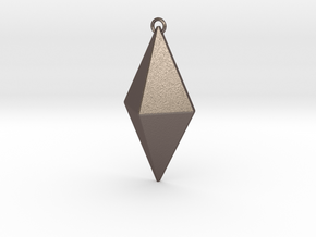 Z Crystal Pendant in Polished Bronzed Silver Steel