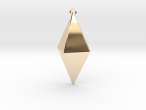Z Crystal Pendant in 14K Yellow Gold