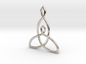 Mother And Child Knot Pendant in Rhodium Plated Brass: Small
