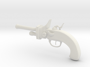 Flintlock Pistol 4.5" in White Natural Versatile Plastic