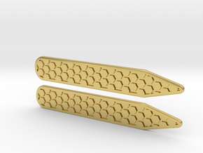 Honeycomb Inverse Collier Straighteners  in Polished Brass