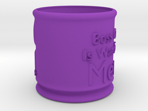 Boss Cat Mug in Purple Processed Versatile Plastic