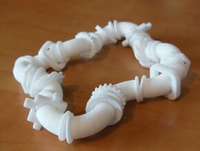 Twisting Links Fidget - Dual Action in White Natural Versatile Plastic