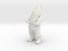 Petrified Grumpy Gnome in White Natural Versatile Plastic
