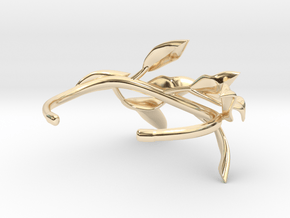 Laurel Leaf Cuff in 14k Gold Plated Brass