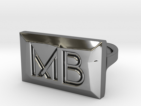 MB Ring in Fine Detail Polished Silver