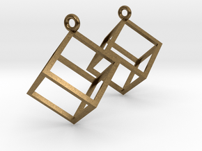 Cube Earrings (pair) in Natural Bronze