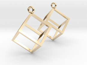 Cube Earrings (pair) in 14K Yellow Gold