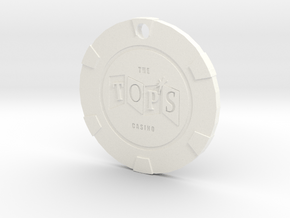 The Tops Chip Pendant in White Processed Versatile Plastic